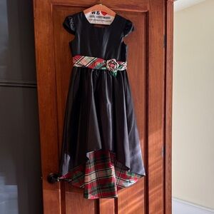 Iris & Ivy Black Dress with Plaid Details